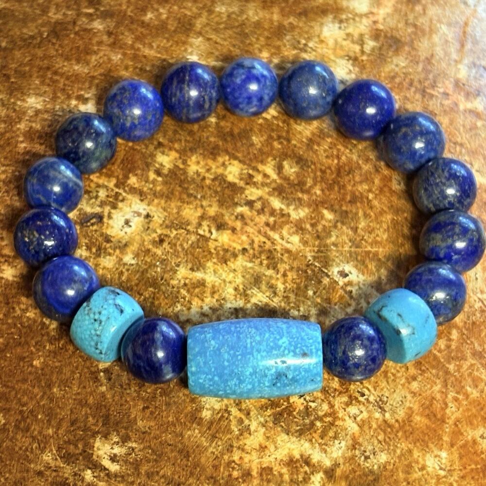 Jay King Lapis and Turquoise Stretch Bracelet NWOT DTR